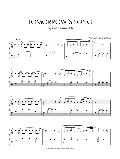 Tomorrow's Song (Arr. David de Miguel) - Olafur Arnalds (Piano Solo)