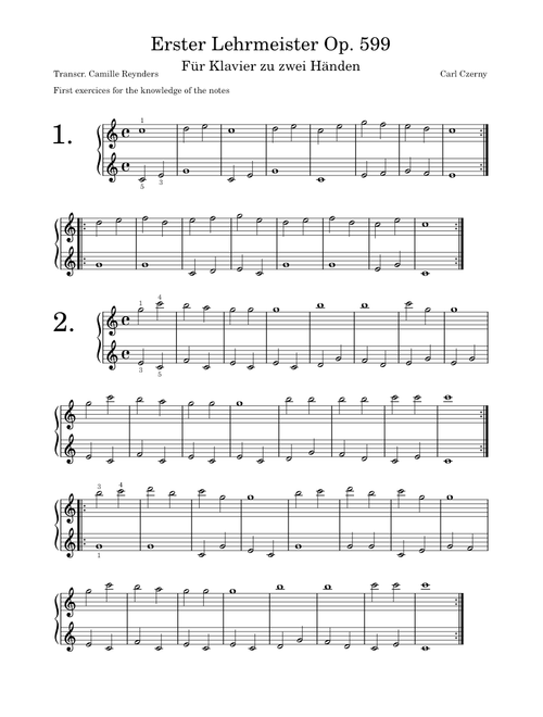 Practical Exercises For Beginners, Op.599 – Carl Czerny