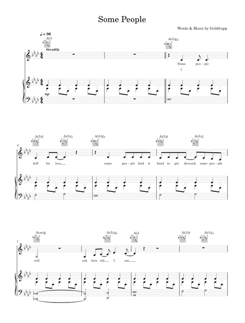 Some people - Goldfrapp (Piano-Voice-Guitar)