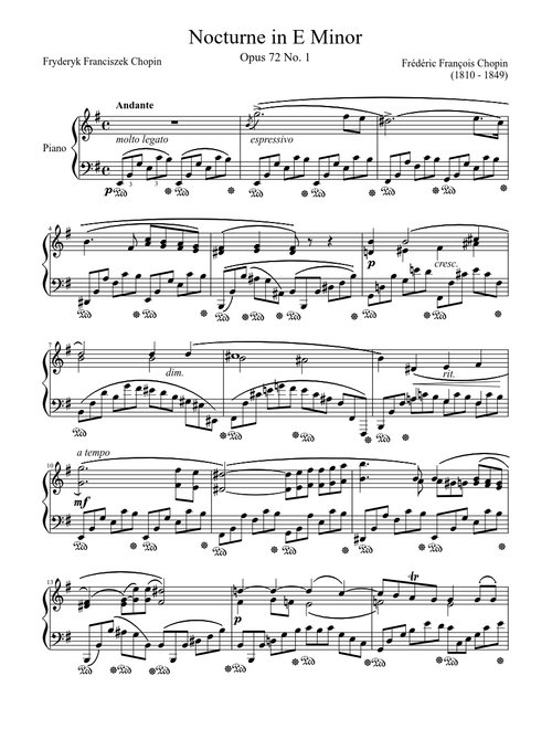 Nocturne Opus 72 No. 1 in E Minor