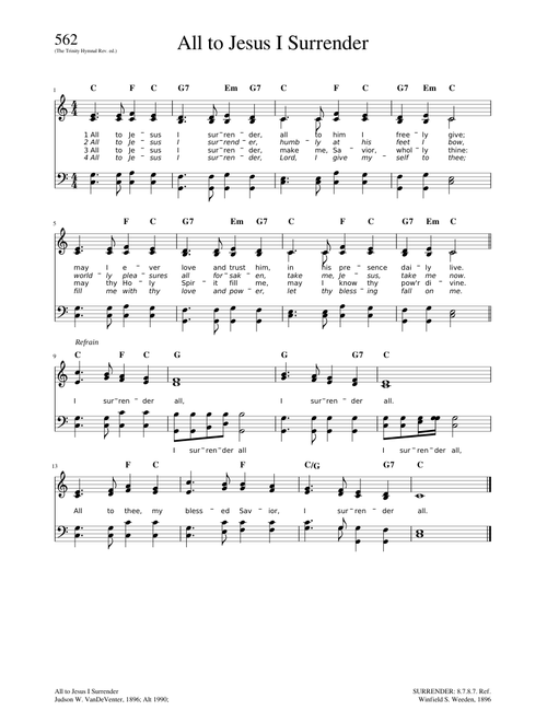 All to Jesus I Surrender