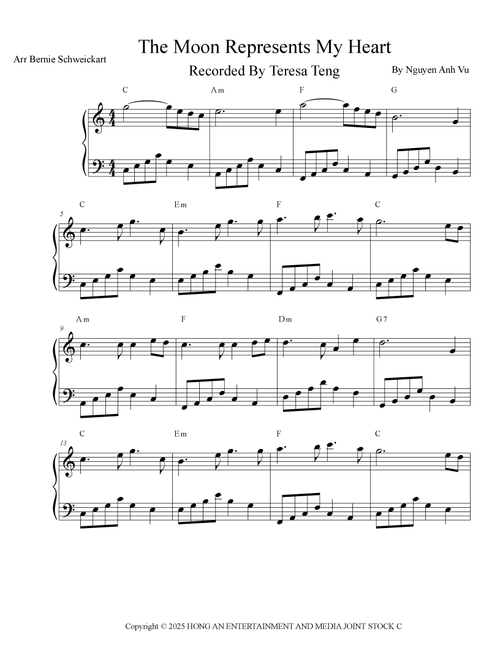 The moon Represents my Heart (Arr. Bernie Schweickart) - Nguyen Anh Vu (Piano Solo)