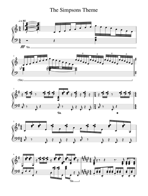 The Simpsons Theme (Piano)