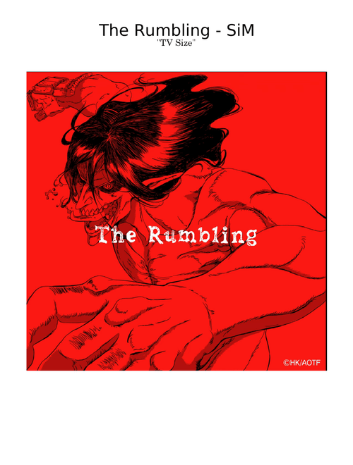 The Rumbling (TV Size) – SiM Transcription - Attack on Titan Season 4 Opening 2