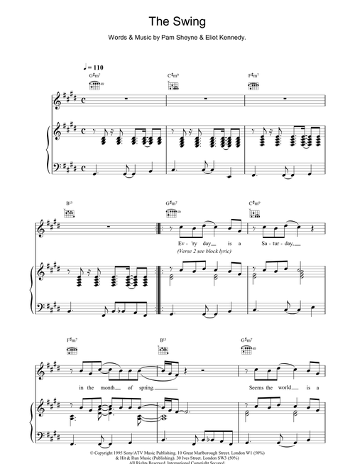 The Swing - 911 (Piano-Vocal-Guitar (Piano Accompaniment))