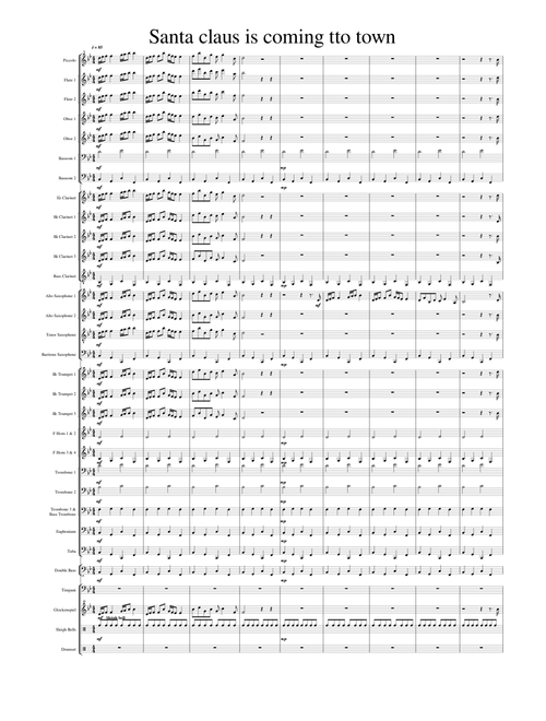 Santa claus is coming to town-arrangement for wind orchestra