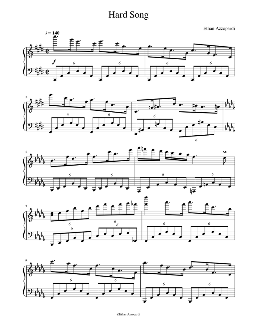 Hard Song Sheet music for Piano (Solo) | Musescore.com