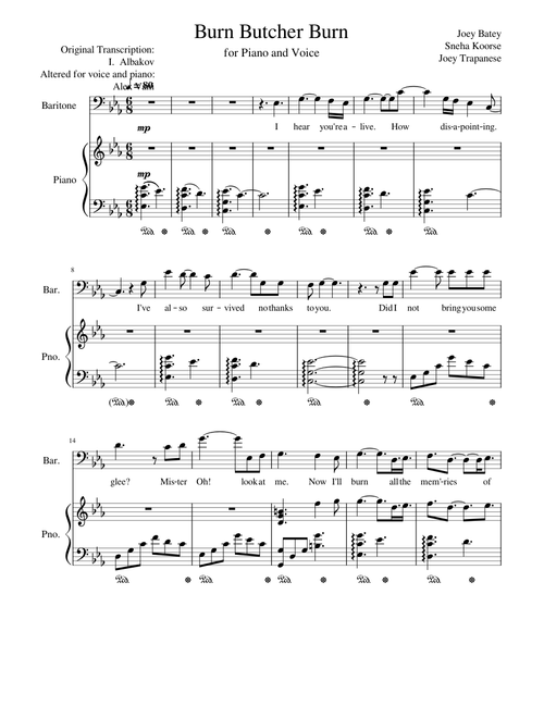 Burn Butcher Burn – Joseph Trapanese