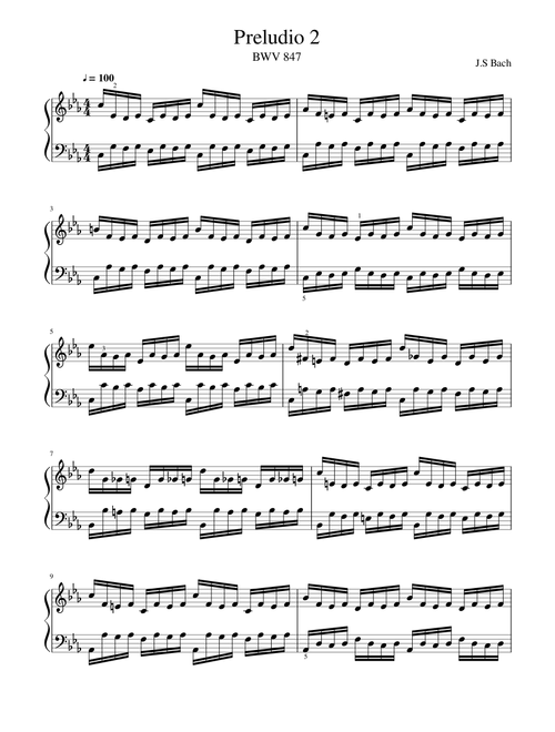 Preludio II BWV 847 BACH