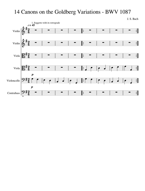 Goldberg-Variationen, BWV 988 – Johann Sebastian Bach and the 14 canons BWV1087
