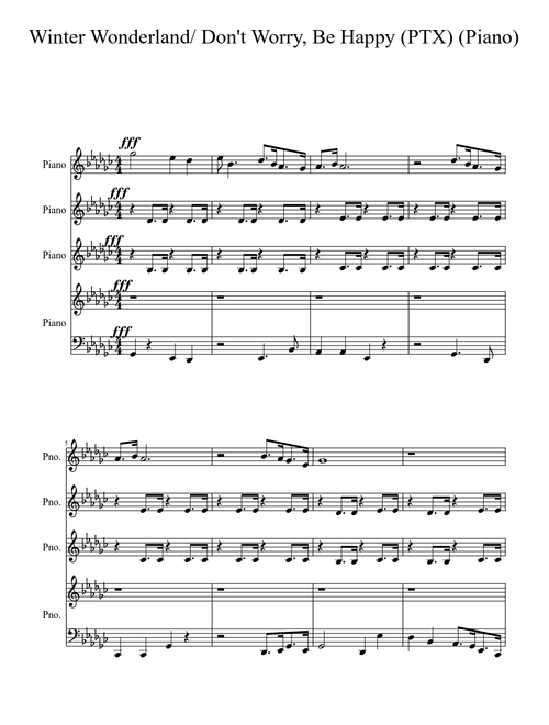 Winter Wonderland/Don't Worry, Be Happy (PTX) (Piano)