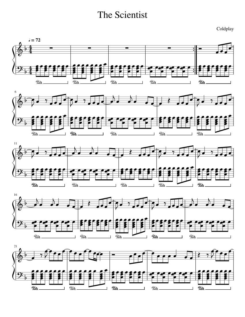 Easy piano the scientist outlet