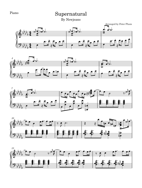 Supernatural – NewJeans (Piano)