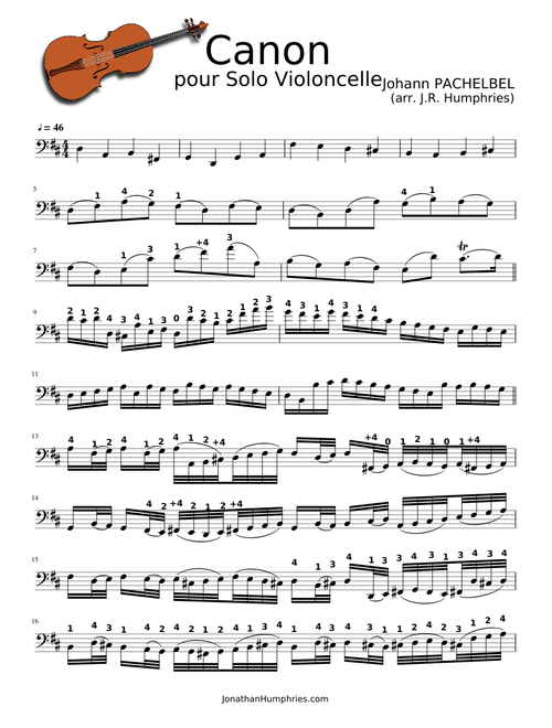 Pachelbel Canon Solo Cello Verison