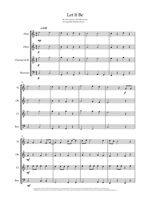Let It Be (Arr. Matthew pyeon) - Kris Allen (Woodwind Ensemble)