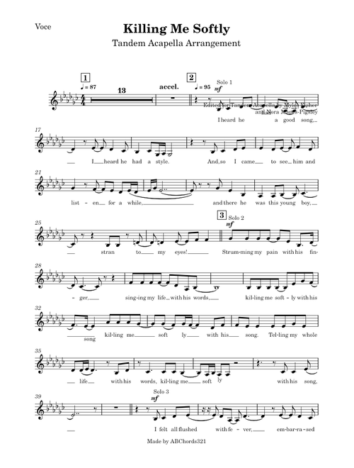 Killing me softly SATB-Voce-Voce