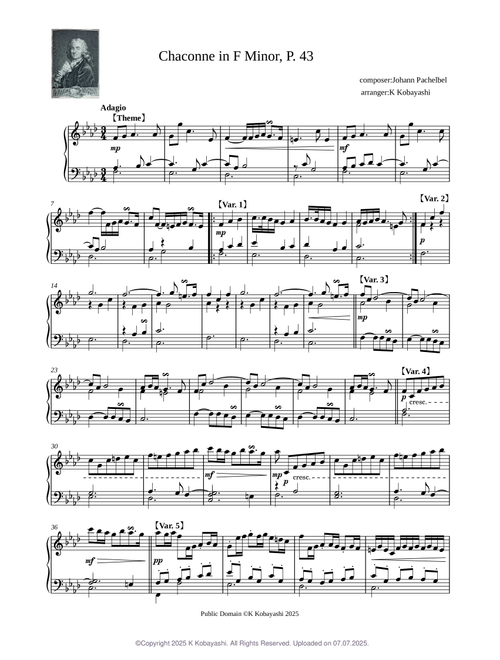 Chaconne in F Minor - Johann Pachelbel