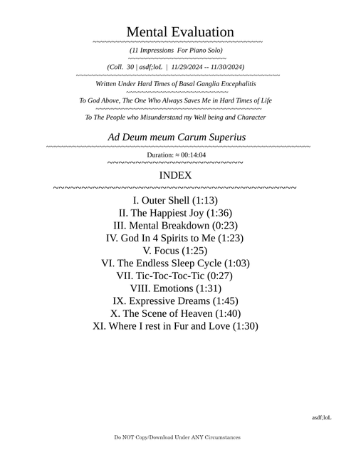 [ROUGH DRAFTS] - Mental Evaluation - Coll. 29