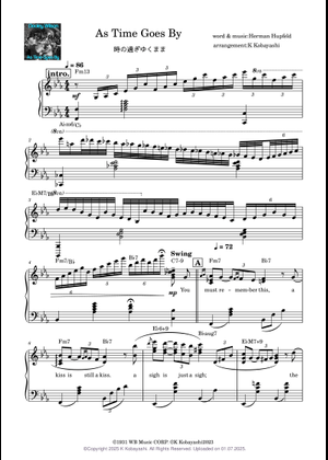 As Time Goes By (Lead sheet with lyrics and verse ) Sheet Music