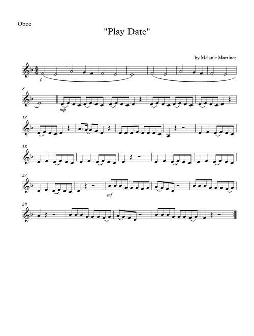 Play Date (Arr. SongBird Music) - Melanie Martinez (Oboe Solo)