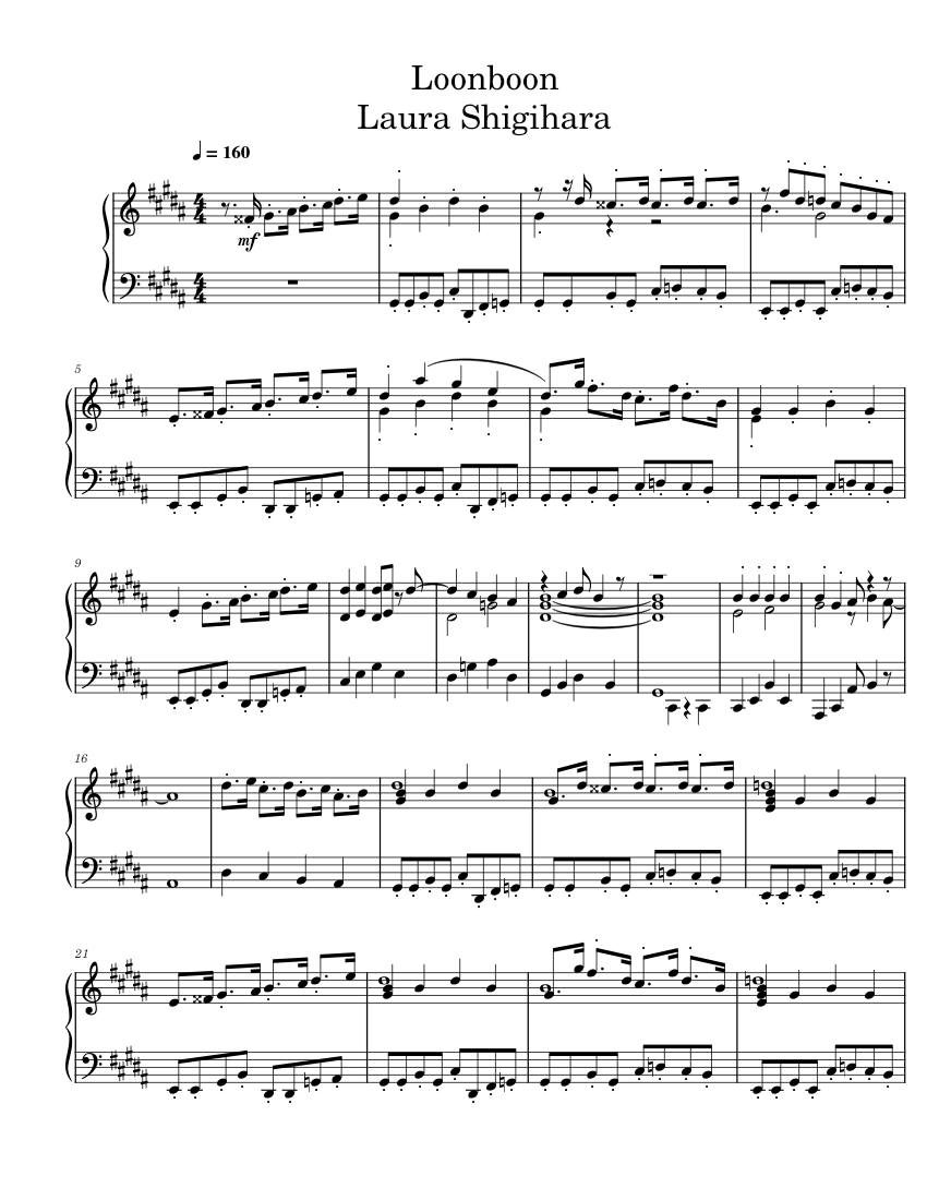 Loonboon Laura Shigihara Sheet music for Piano (Solo)