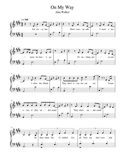On My Way - Alan Walker (EASY Version)