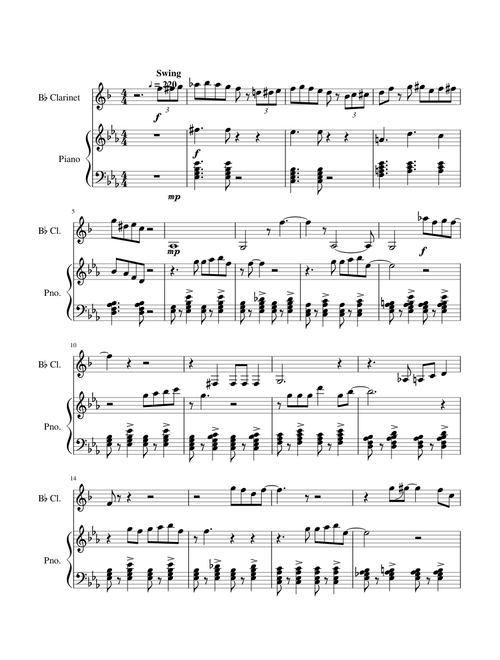 Monsters Inc. Theme - For Clarinet and Piano