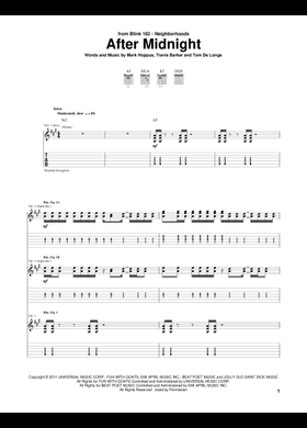 Free After Midnight by Blink-182 sheet music | Download PDF or