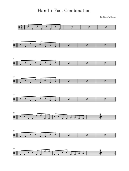 Hand + Foot 8th Note Combition – bbmondrum