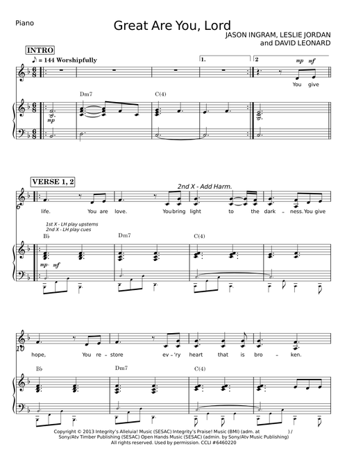 Great Are You Lord - Jason Ingram
