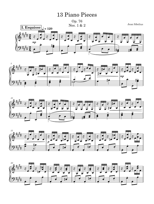 13 Pieces for Piano, Op.76 – Jean Sibelius