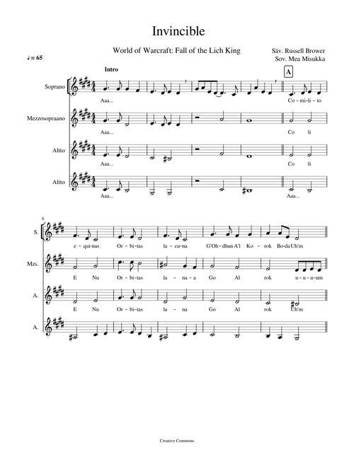 WoW - Invincible for women's choir