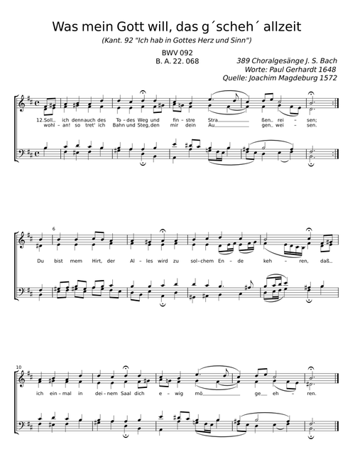 Was mein Gott will, das g´scheh´ allzeit - J. S. Bach