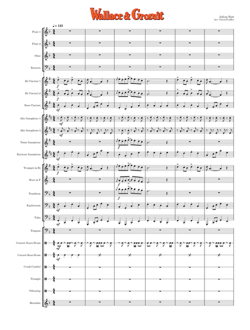 Wallace and Gromit Theme – Julian Nott (Main Title Theme) - Concert Band