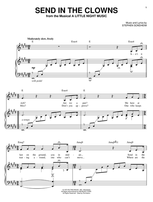 Send In The Clowns (Abridged) - Barbra Streisand, Stephen Sondheim, A Little Night Music (Musical) (Piano-Vocal-Guitar)