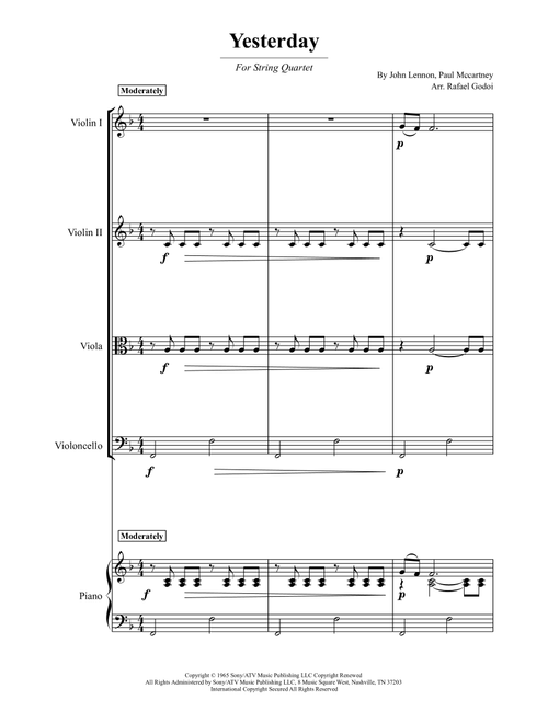 Yesterday (Arr. Rafael Godoi) - Adam Levine & Tony Lucca (String Ensemble)