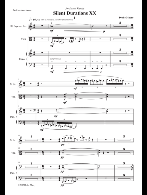 Silent Durations XX (a Zen experience) - Drake Mabry (Small Ensemble)