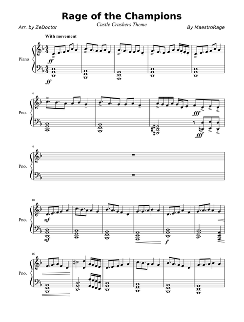 Rage of the Champions [Piano Solo]