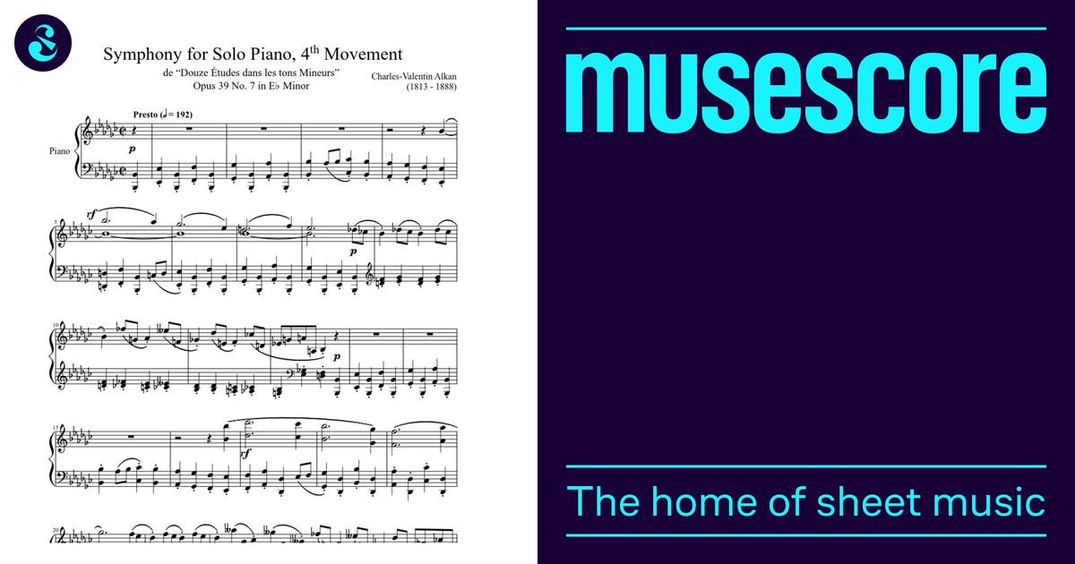 Symphony for Solo Piano, 4th Movement Opus 39 No. 7 in E♭ Minor