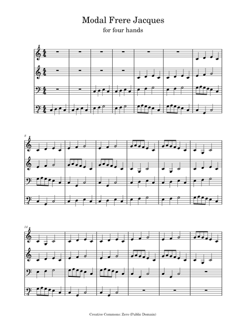 Modal Frere Jacques – Misc Traditional