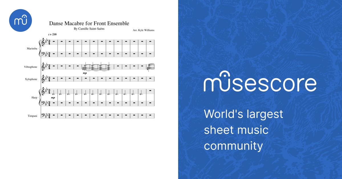 Danse Macabre for Front Ensemble Sheet Music for Timpani, Vibraphone ...