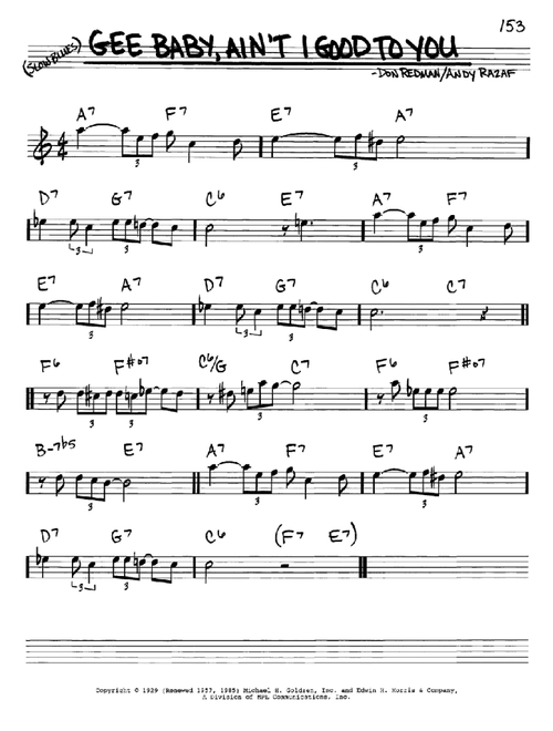 Gee Baby, Ain't I Good To You - Don Redman (Real Book - Melody-Chords)