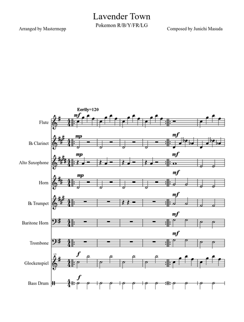 Lavender Town for Concert Band (In Progress)