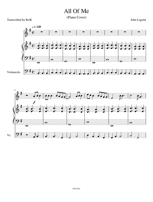 All Of Me - John Legend Piano Cover - ReiK