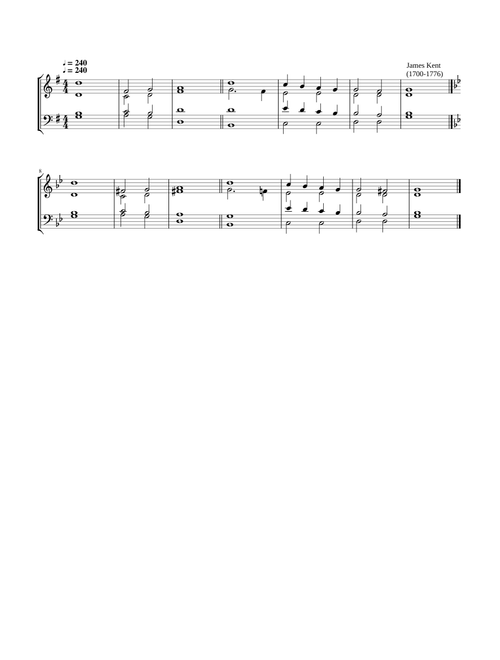 Single chant in G major and minor - James Kent