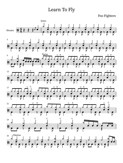 Learn To Fly (Arr. Anthony Freda) - Foo Fighters (Drums)