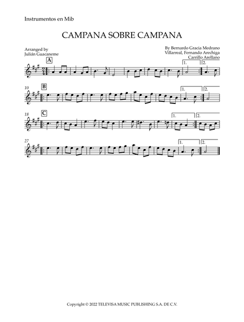 Campana Sobre Campana (Arr. Julian Guacaneme) - Fernando Arechiga Carrillo Arellano, Bernardo Gracia Medrano Villarreal (Alto Sax Solo)