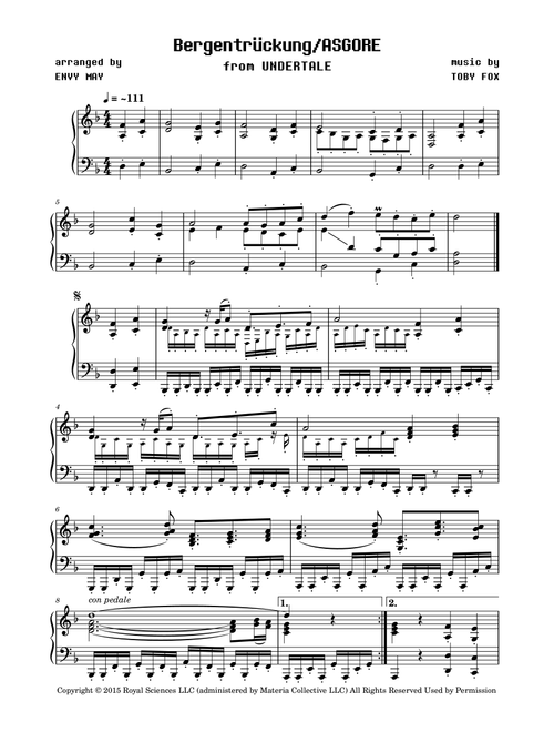 Asgore (Arr. Envy May) - Toby Fox (Piano Solo)