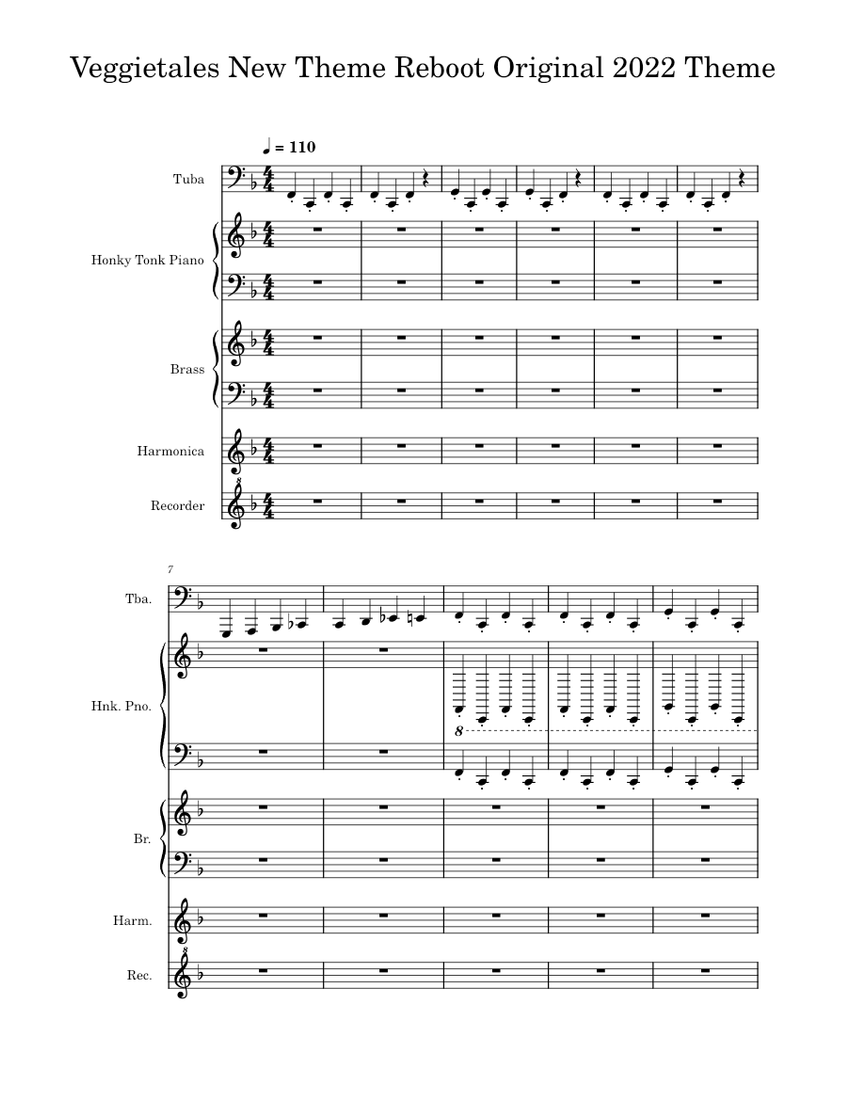 Veggietales New Theme Reboot Original 2022 Theme Sheet music for Piano ...