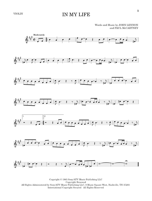In My Life - The Beatles (Violin Solo)